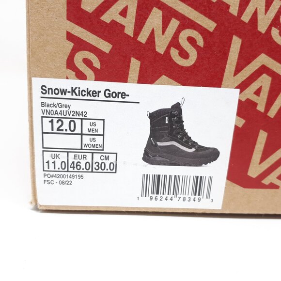 Vans Snow-Kicker GTX GORE-TEX MTE-3 Winter Boot Waterproof Black Mens Size 12 US - Picture 10 of 12